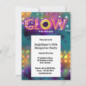 Invitation Luminosité dans la fête du néon foncé pour les enf (Devant)