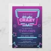 Invitation Luminosité dans le Neon foncé violet bleu n'import (Devant)