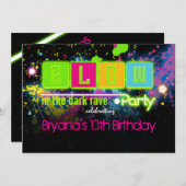 Invitation Luminosité dans l'invitation de la fête de peintur (Devant / Derrière)