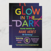 Invitation Luminosité Dans L'Obscurité Anniversaire Neon Pain (Devant / Derrière)