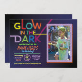 Invitation Luminosité dans l'obscurité Anniversaire Paint Dan (Devant / Derrière)
