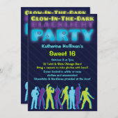 Invitation Luminosité dans l'obscurité de la fête du Blacklig (Devant / Derrière)