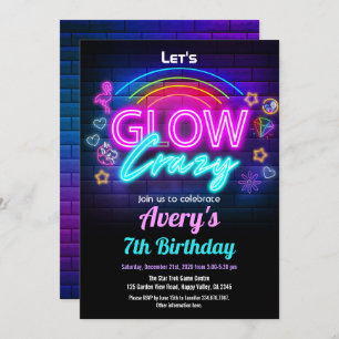 Invitation Luminosité dans l'obscurité Fille Anniversaire Inv