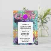 Invitation Luminosité de la fête du néon sombre (Debout devant)