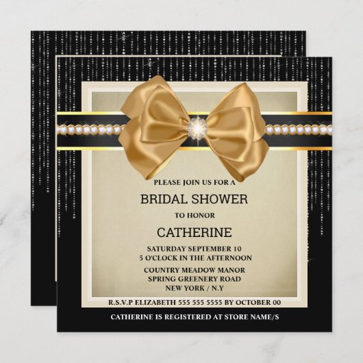 Invitation Luminosité de la parties scintillant de l'arc en c (Devant / Derrière)