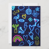 Invitation Luminosité laser néon des années 80 rétro Sweet 15 (Dos)