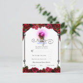 Invitation Luminosité magique Rouge Rose Blanc Or Argent RSVP (Debout devant)