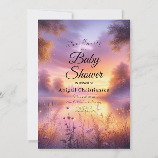 Invitation Luminosité paisible du soir au bord du lac (Devant)