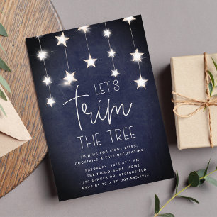Invitation Luminous Stars Christmas Tree Trimming Party