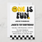 Invitation L'Un Est Fun Boy Premier Anniversaire (Devant)