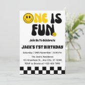 Invitation L'Un Est Fun Boy Premier Anniversaire (Debout devant)