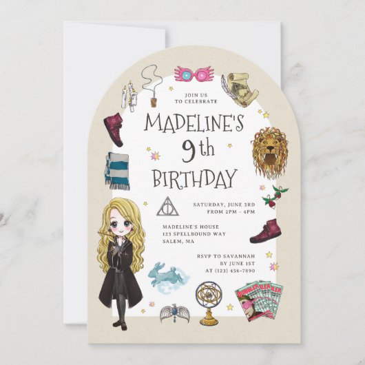 Invitation Luna Lovegood Magical Birthday Celebration (Devant)