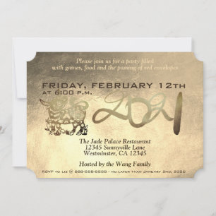 Invitation Lunaire Chinois Metal Ox Nouvel An 2021