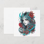 Invitation Lunar Blossom Reverie Turquoise Moonchild Crimson  (Devant / Derrière)