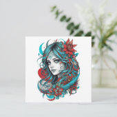 Invitation Lunar Blossom Reverie Turquoise Moonchild Crimson  (Debout devant)