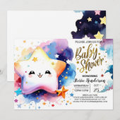 Invitation Lunar Love's Lullaby Baby shower (Devant / Derrière)