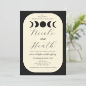 Invitation Lunar Luxe Black & Cream Moon Mariage (Debout devant)