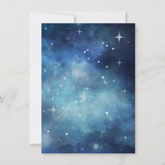 Invitation Lunar Sky Pleine lune Galaxy Mariage Fête des mari (Dos)