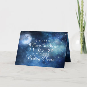 Invitation Lunar Sky Pleine lune Stars Couple Wedding shower