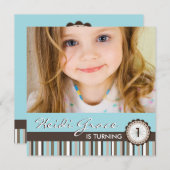 Invitation lunatique de fête d'anniversaire (Devant / Derrière)