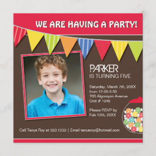 Invitation lunatique de fête d'anniversaire de