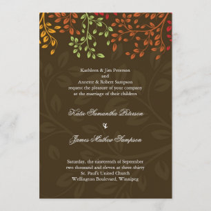 Invitation lunatique de mariage de automne