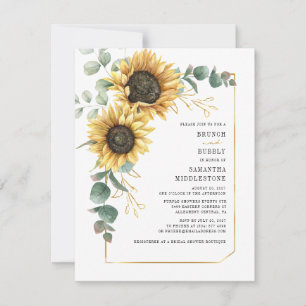 Invitation Lunch Brunch Bulles de Savon Thème Tournesol Eucal