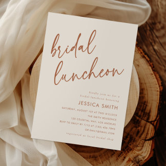 Invitation Lunch de mariage automnal minimaliste en terre cui