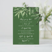 Invitation Lunch de mariage Tropical Sage Vert Or Élégant  (Debout devant)