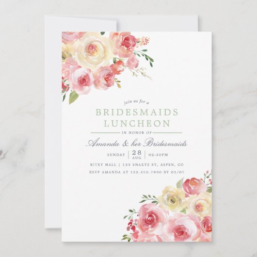 Invitation Luncheon d'animateurs d'aquarelle de couleur de co (Devant)