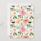 Invitation Luncheon d'aquarelle or Floral Bridal (Dos)