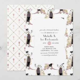 Invitation Luncheon de demoiselles d'honneur au vin rose gold