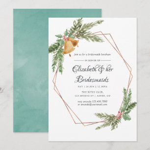 Invitation Luncheon de demoiselles d'honneur de Noël géométri