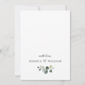 Invitation Luncheon de mariage à la verdure d'eucalyptus élég (Dos)