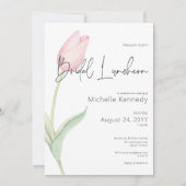 Invitation Luncheon de mariage solo tulipe rose moderne (Devant)