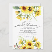 Invitation Luncheon de mariage tournesol jaune enjoué (Devant)