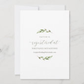 Invitation Luncheon de Noces Fleurs et Feuillage Blanc (Dos)