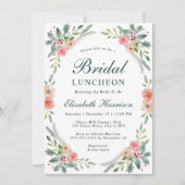 Invitation Luncheon de Noël de la nuptiale aquarelle florale (Devant)