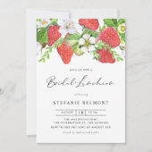 Invitation Luncheon de nuptiale botanique de fraises d'aquare (Devant)
