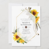 Invitation Luncheon de servantes géométriques tournesol rusti (Devant)