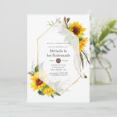 Invitation Luncheon de servantes géométriques tournesol rusti (Debout devant)