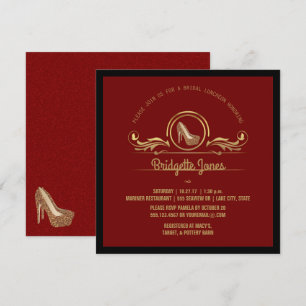 Invitation Luncheon d'or rouge   Fête des mariées mariage