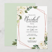 Invitation Luncheon fécond floral géométrique vert Invitati (Devant / Derrière)