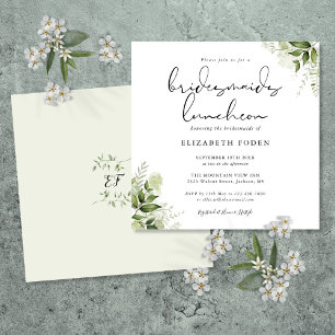 Invitation Luncheon Floral Monogram Bridesmaids