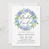 Invitation Luncheon nuptial de fleurs d'Hydrangée bleue (Devant)
