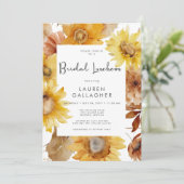 Invitation Luncheon nuptial de tournesol floral d'automne mod (Debout devant)