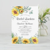 Invitation Luncheon nuptial des tournesols Eucalyptus (Debout devant)