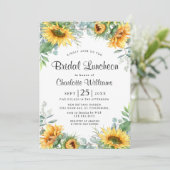 Invitation Luncheon nuptial des tournesols Eucalyptus (Debout devant)