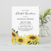 Invitation Luncheon nuptial rustique tournesol et eucalyptus (Debout devant)