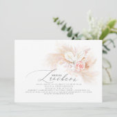 Invitation Luncheon nuptiale Pampas Grass Floral Exotic Douch (Debout devant)